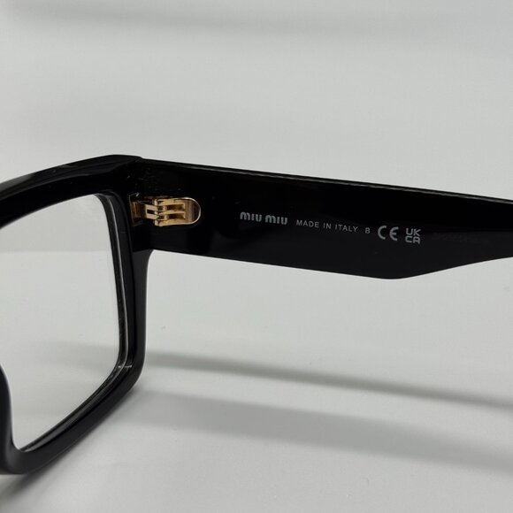 NEW MIU MIU MU02XV 1AB1O1 WOMEN BLACK SQUARE EYEGLASSES - Picture 9 of 10